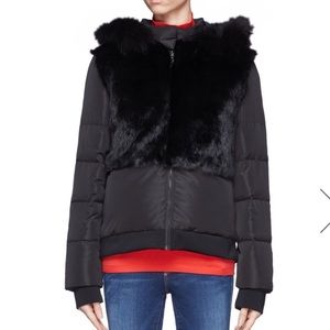 Maje Coat with Fur Panels